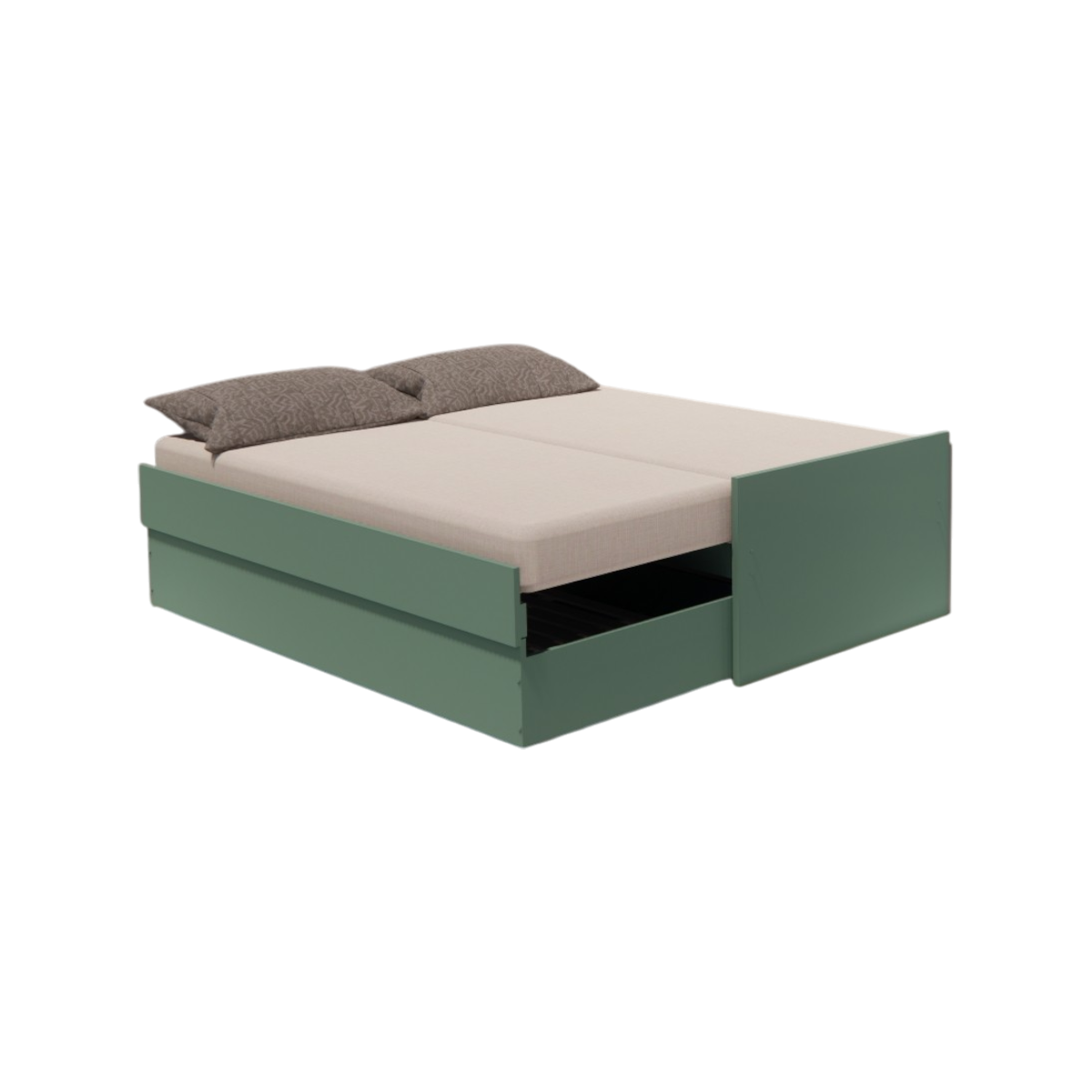 Cama Bicama Solteiro e Casal Versatile 3 em 1 - Kartoon - Verde Natureza