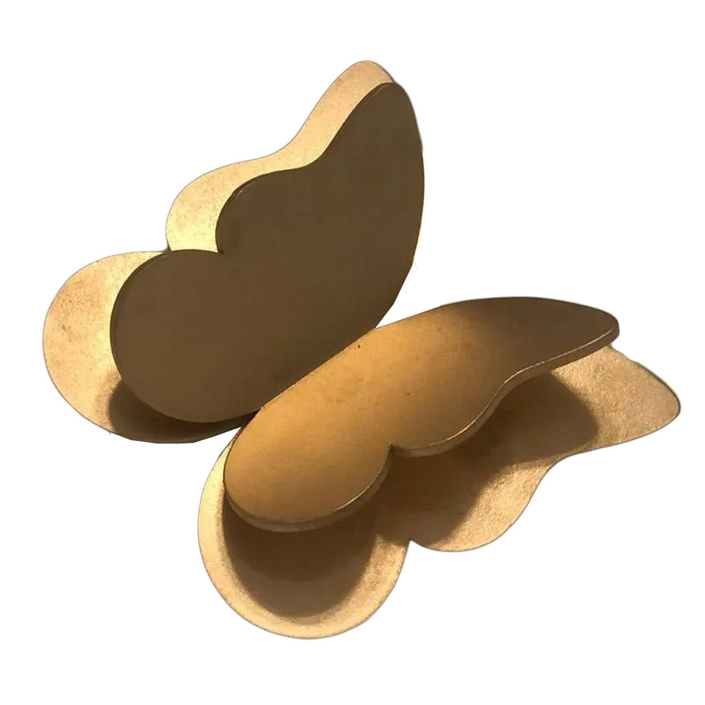 Kit 4 Borboletas para Decoração de Parede Tam G - cor:Dourado