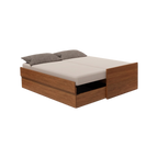 Cama Bicama Solteiro e Casal Versatile 3 em 1 em MDF - Kartoon - Freijó