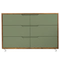 Cômoda Fases FAS-610 6 Gavetas Caixa em Jequitibá - Kartoon Cor:Frente de Gavetas Verde
