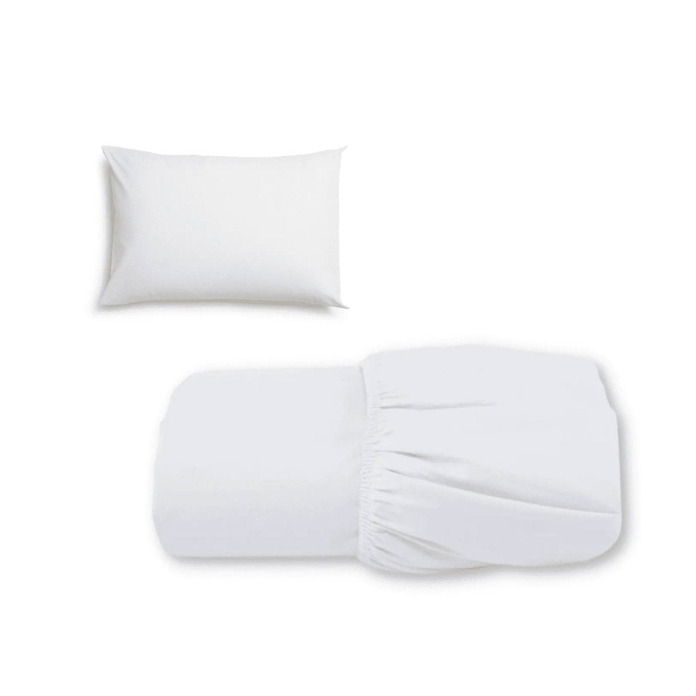 Kit 1 Lençol Berço Tradicional e 1 Fronha Branco - Era uma vez