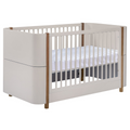 Berço Mini Cama Kim - Sleeper Cor:Amêndoa com Madeira