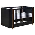 Berço Mini Cama Kim - Sleeper Cor:Preto com Madeira