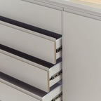 Cômoda Badá Branco BAD-171 com 4 Gavetas e 1 Porta Pés Fixos Tampo Madeira - Kartoon