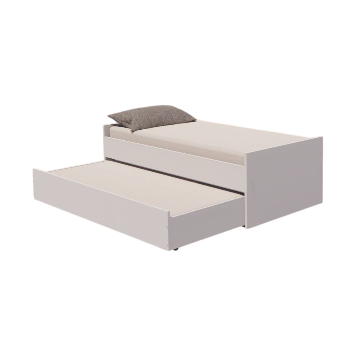 Cama Bicama Solteiro e Casal Versatile 3 em 1 em MDF - Kartoon - Branco