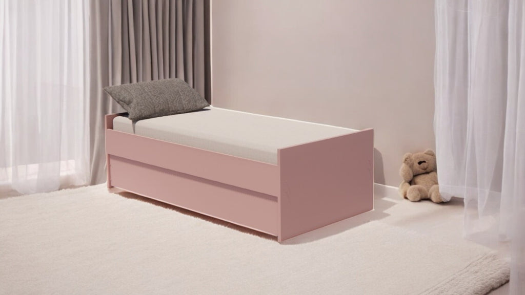 Cama Bicama Solteiro e Casal Versatile 3 em 1 - Kartoon - Rosa Ballet