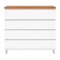 Cômoda Bada Branco com Madeira BAD-472 com 4 Gavetas e Rodízios - Kartoon