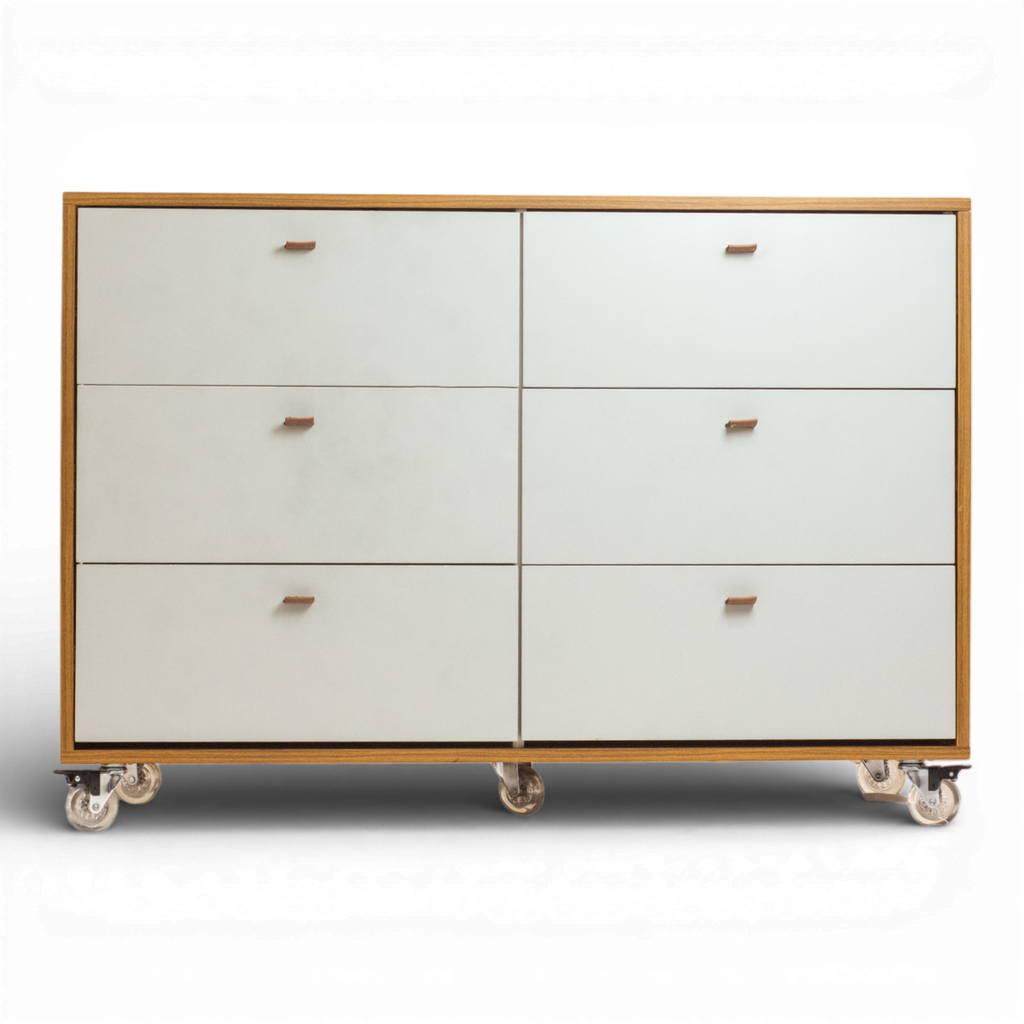 Cômoda Fazenda 6 Gavetas Caixa Freijó FAZ-001 - Kartoon Cor:Frente de Gavetas Branco