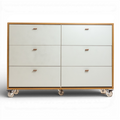 Cômoda Fazenda 6 Gavetas Caixa Freijó FAZ-001 - Kartoon Cor:Frente de Gavetas Branco
