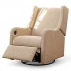 Poltrona Jazz Elétrica com Giro e Recline + Balanço Veludo Bege - Stillen