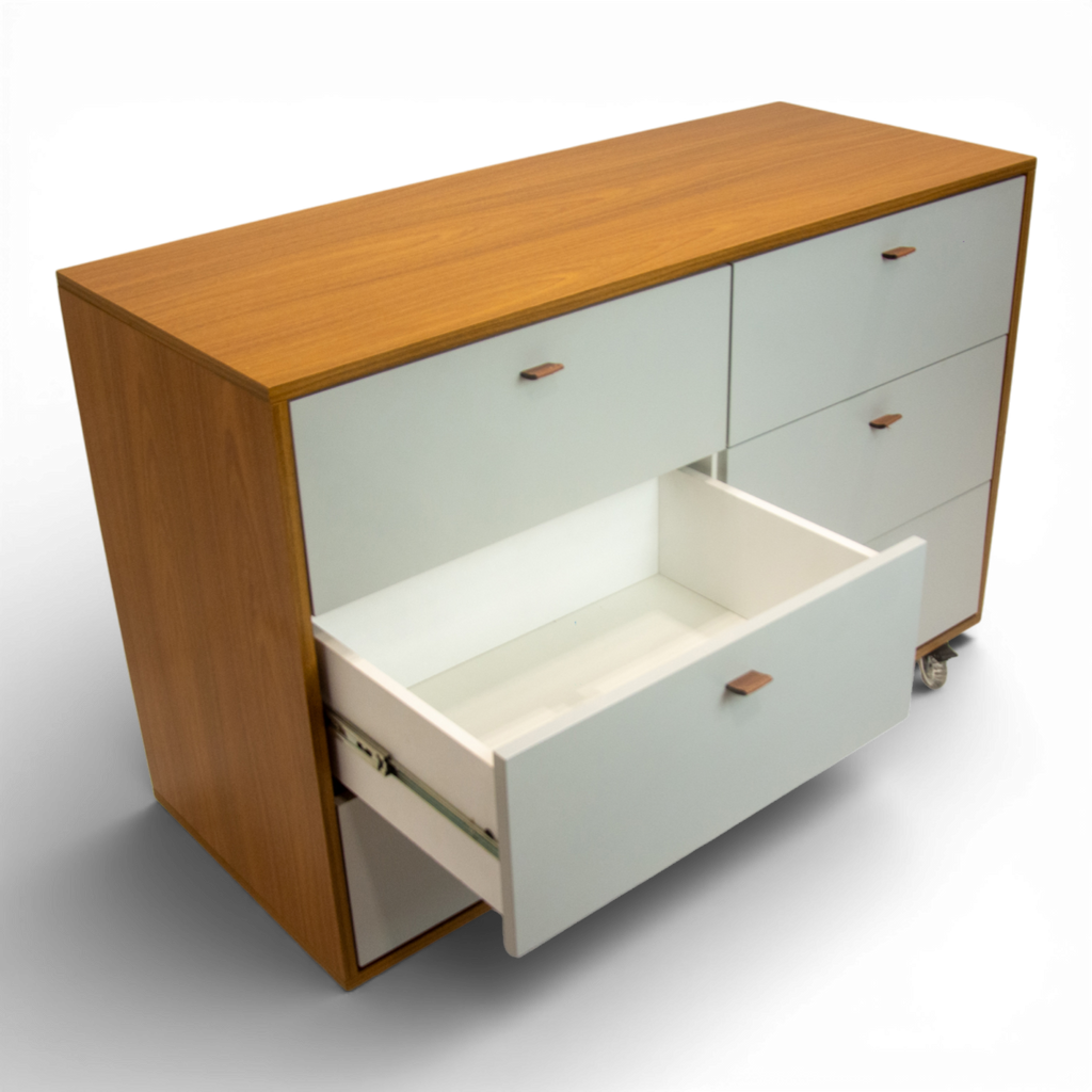 Cômoda Fazenda 6 Gavetas Caixa Freijó FAZ-001 - Kartoon Cor:Frente de Gavetas Branco