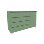 Cômoda Bada BAD-471 com 4 Gavetas e 1 Porta com Rodízios - Kartoon Cor:Verde Natureza