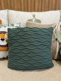 Almofada Decorativa em Tricot com Textura Verde 35x35 cm