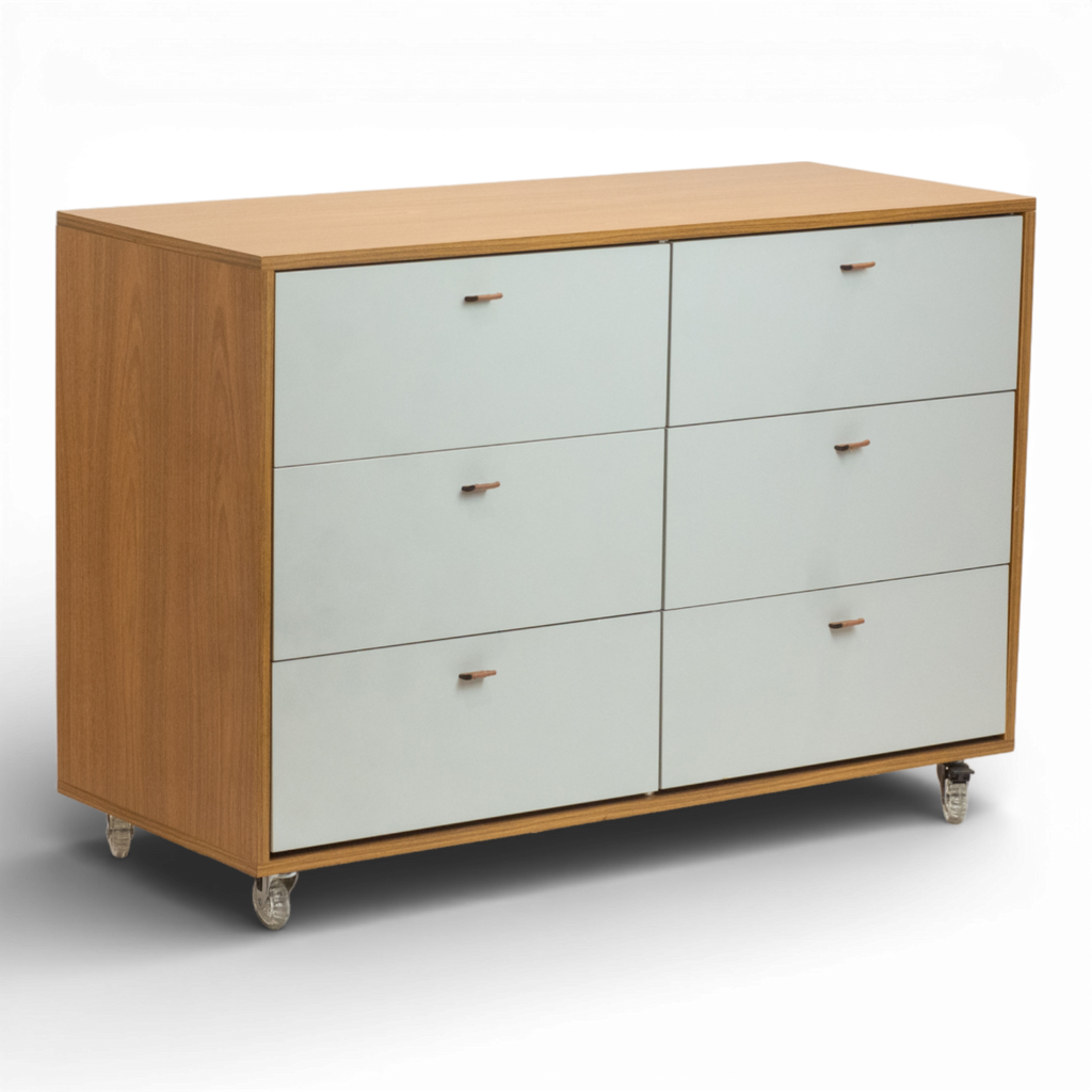 Cômoda Fazenda 6 Gavetas Caixa Freijó FAZ-001 - Kartoon Cor:Frente de Gavetas Branco