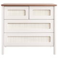 Cômoda Trama com Tampo em Madeira  - Sleeper - Cor:Branco