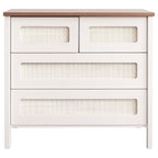 Cômoda Trama com Tampo em Madeira  - Sleeper - Cor:Branco
