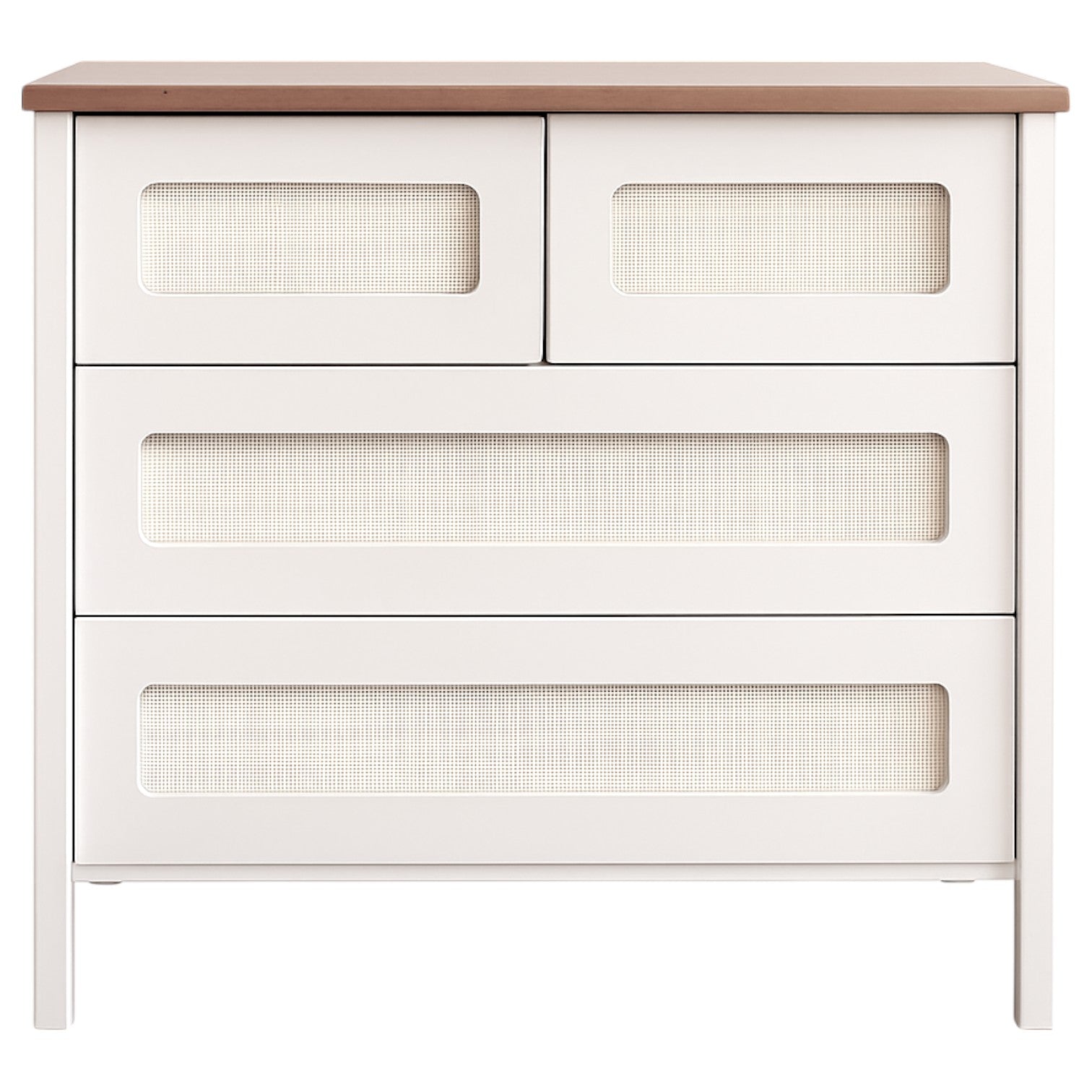 Cômoda Trama com Tampo em Madeira  - Sleeper - Cor:Branco