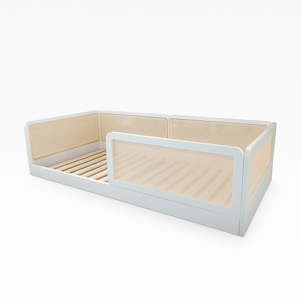 Cama Infantil de Solteiro Flow Branco - Kartoon