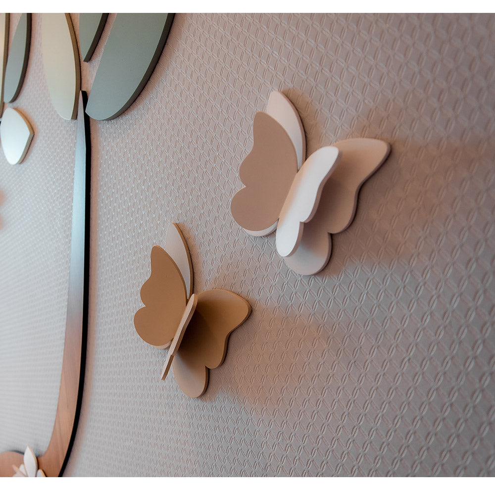 Kit 4 Borboletas para Decoração de Parede Tam G - cor:Branco