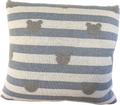 Almofada Decorativa Listrada em Azul e Formato Urso 35x35 cm