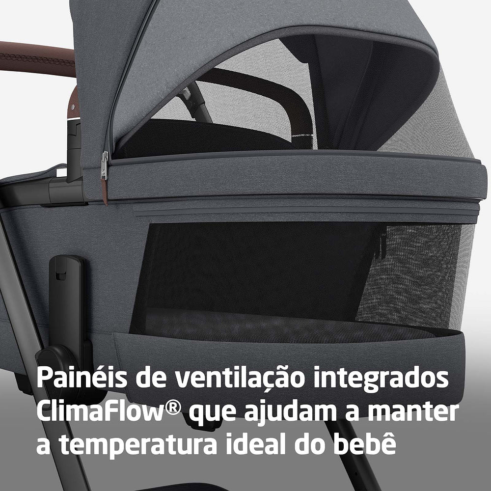 Carrinho de Bebê + Moisés Fame Max Twilic Graphite - Maxi-Cosi
