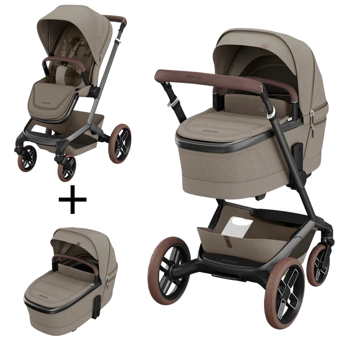 Carrinho de Bebê + Moisés Fame Max Twilic Truffle - Maxi-Cosi