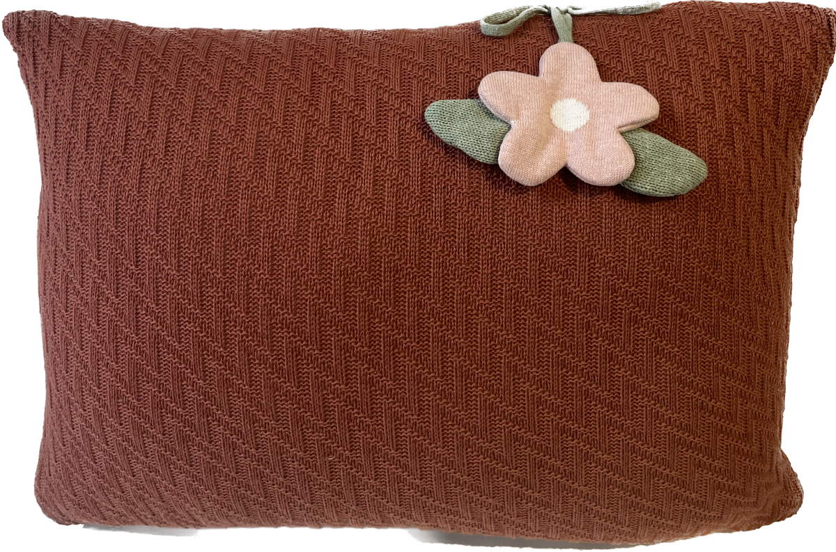 Almofada Decorativa com Pingente de Flor 35x50 cm