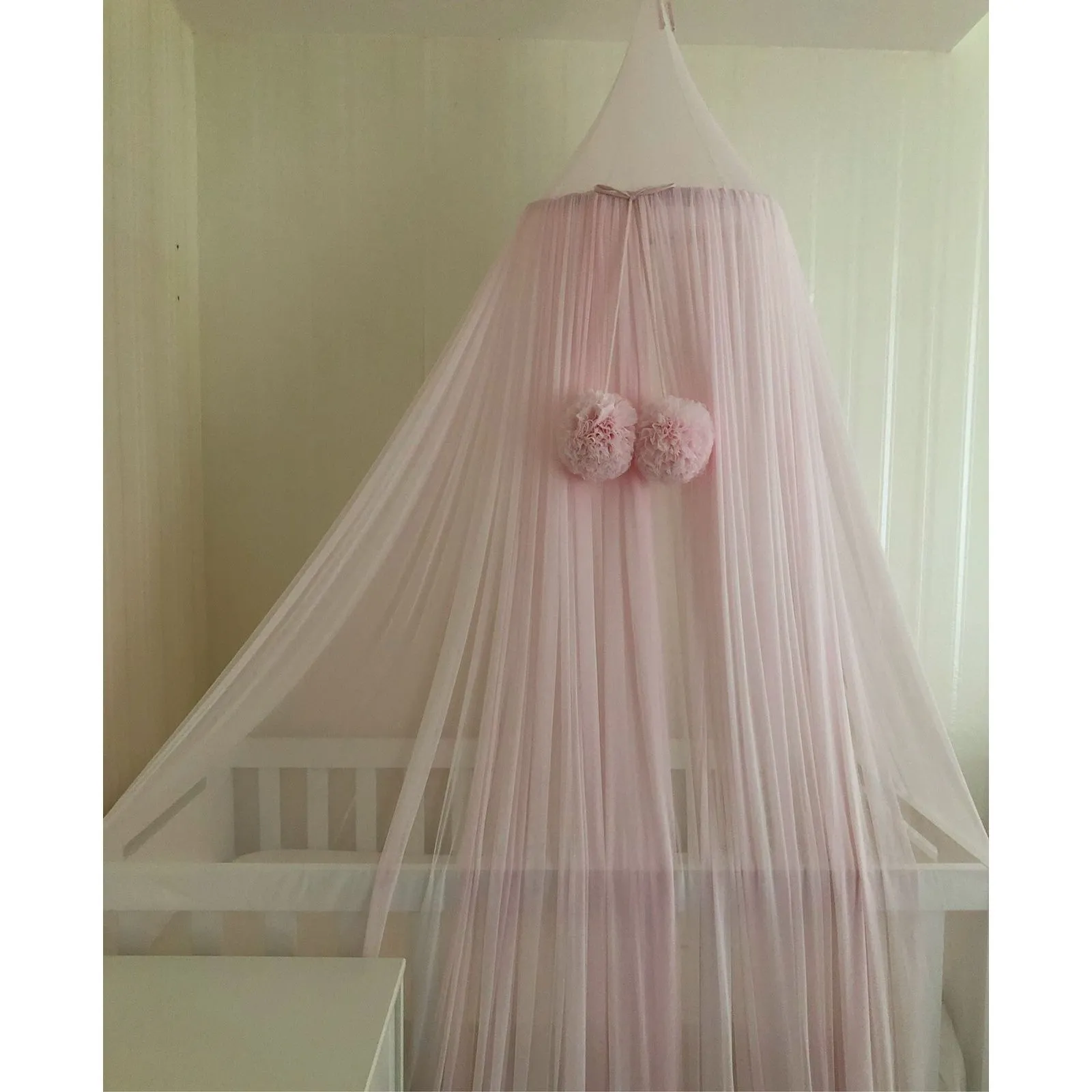 Tenda Decorativa Dossel para Berço em Microtule - Arte e Ternura - cor:Rosa