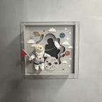 Quadro Decorativo Coleção Urso Astronauta (Lua) com LED