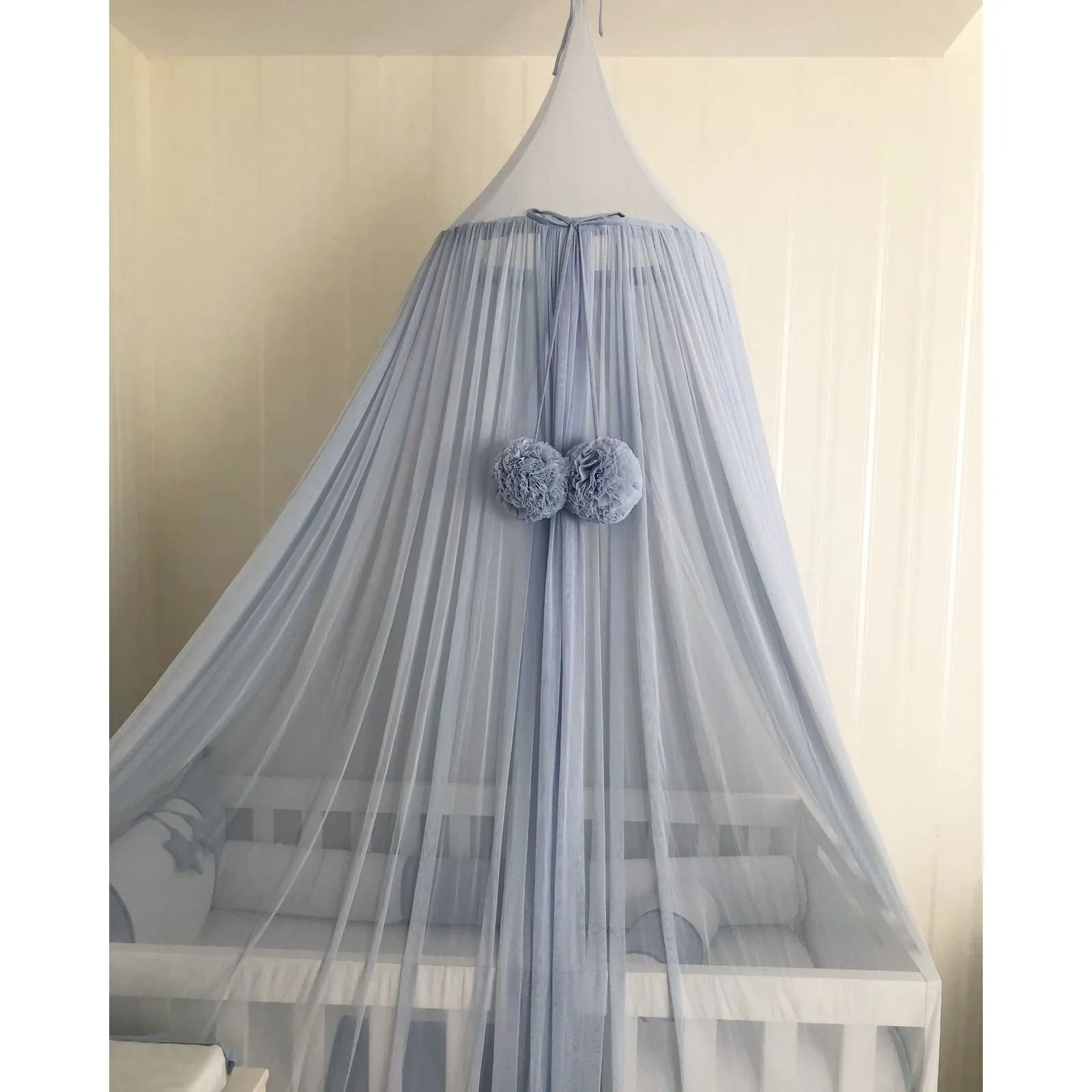 Tenda Decorativa Dossel para Berço em Microtule - Arte e Ternura - cor:Azul