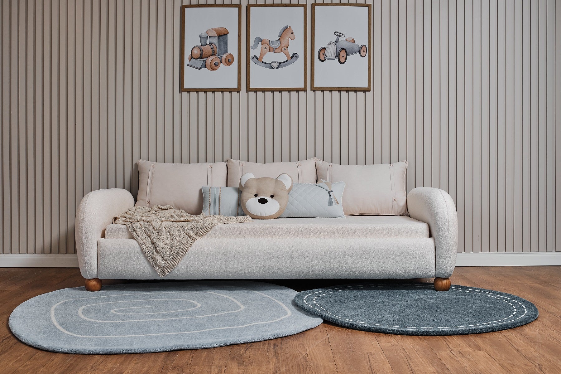 Cama Moon Infantil Estofada Bouclê com Colchão - Stillen