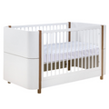 Berço Mini Cama Kim - Sleeper Cor:Branco com Madeira