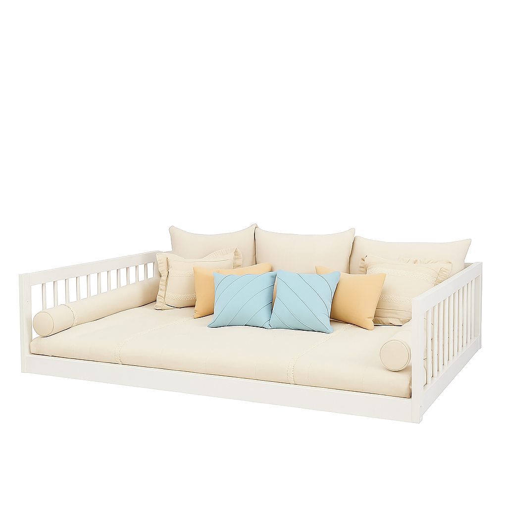 Cama Montessoriana Ninho Casal KIDS341 Branca - Sleeper