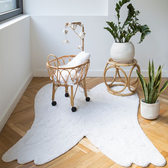 Tapete Infantil Asa Silhueta Branca 120x160 cm - Lorena Canals