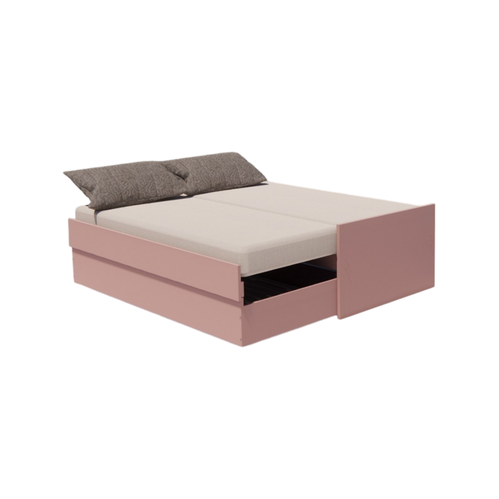 Cama Bicama Solteiro e Casal Versatile 3 em 1 - Kartoon - Rosa Ballet