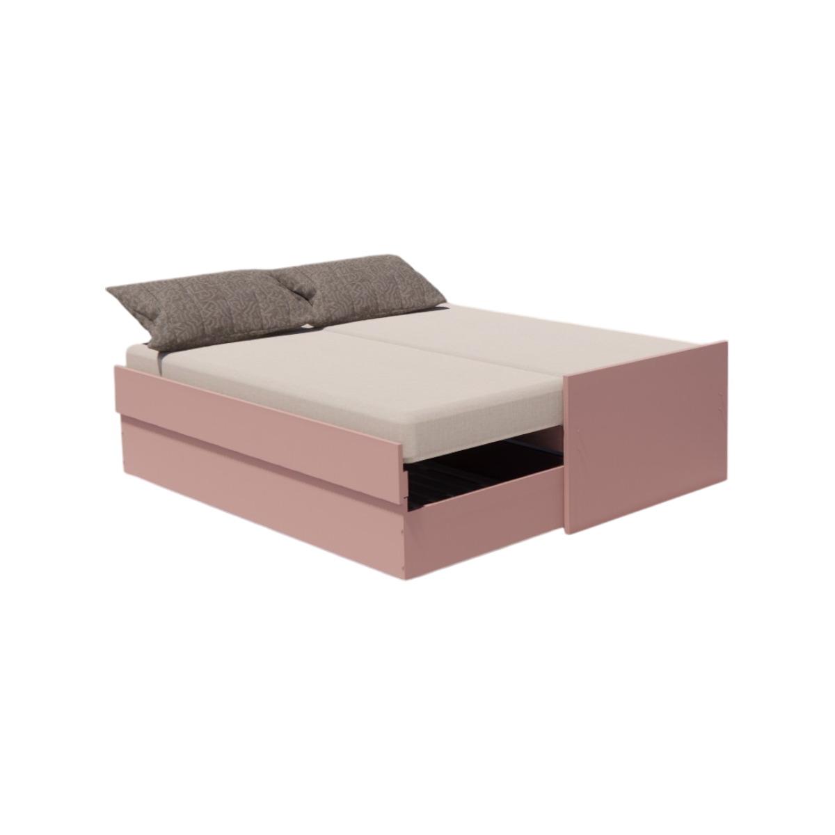 Cama Bicama Solteiro e Casal Versatile 3 em 1 - Kartoon - Rosa Ballet
