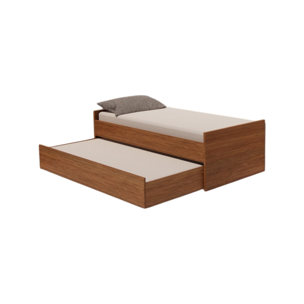 Cama Bicama Solteiro e Casal Versatile 3 em 1 em MDF - Kartoon - Freijó