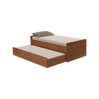Cama Bicama Solteiro e Casal Versatile 3 em 1 em MDF - Kartoon - Freijó