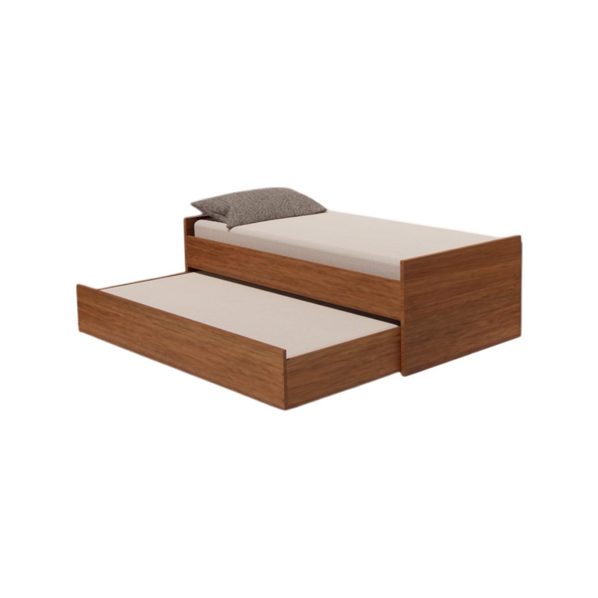 Cama Bicama Solteiro e Casal Versatile 3 em 1 em MDF - Kartoon - Freijó