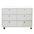 Cômoda Fazenda 6 Gavetas Caixa Branco FAZ-002 - Kartoon - Cor:Frente de Gavetas Cinza Harbor