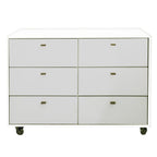 Cômoda Fazenda 6 Gavetas Caixa Branco FAZ-002 - Kartoon - Cor:Frente de Gavetas Cinza Harbor