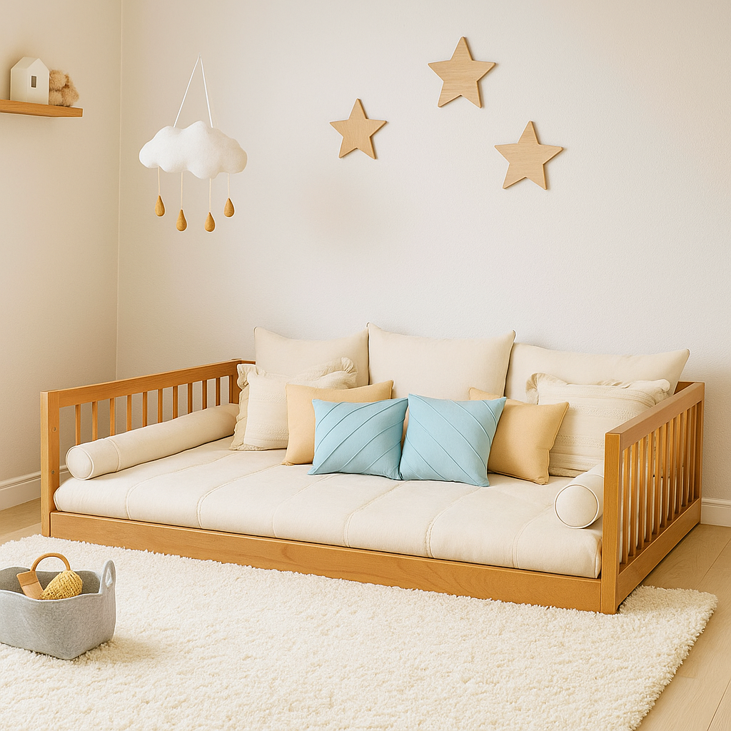 Cama Montessoriana Ninho Casal KIDS341 Madeira Jequitibá - Sleeper