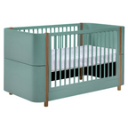 Berço Mini Cama Kim - Sleeper Cor:Verde com Madeira