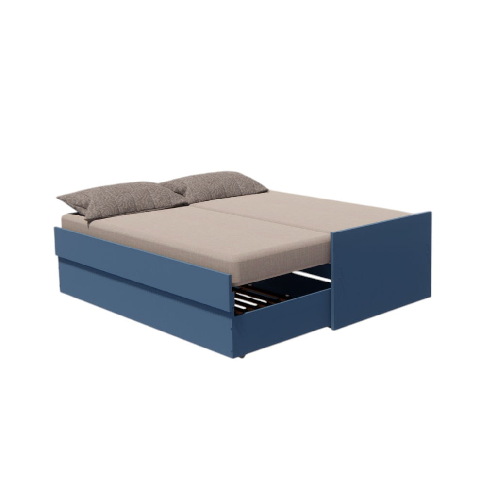 Cama Bicama Solteiro e Casal Versatile 3 em 1 - Kartoon - Azul Gude