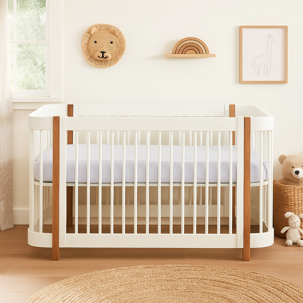 Berço Lola Branco com Madeira LOLA701 BF - Sleeper