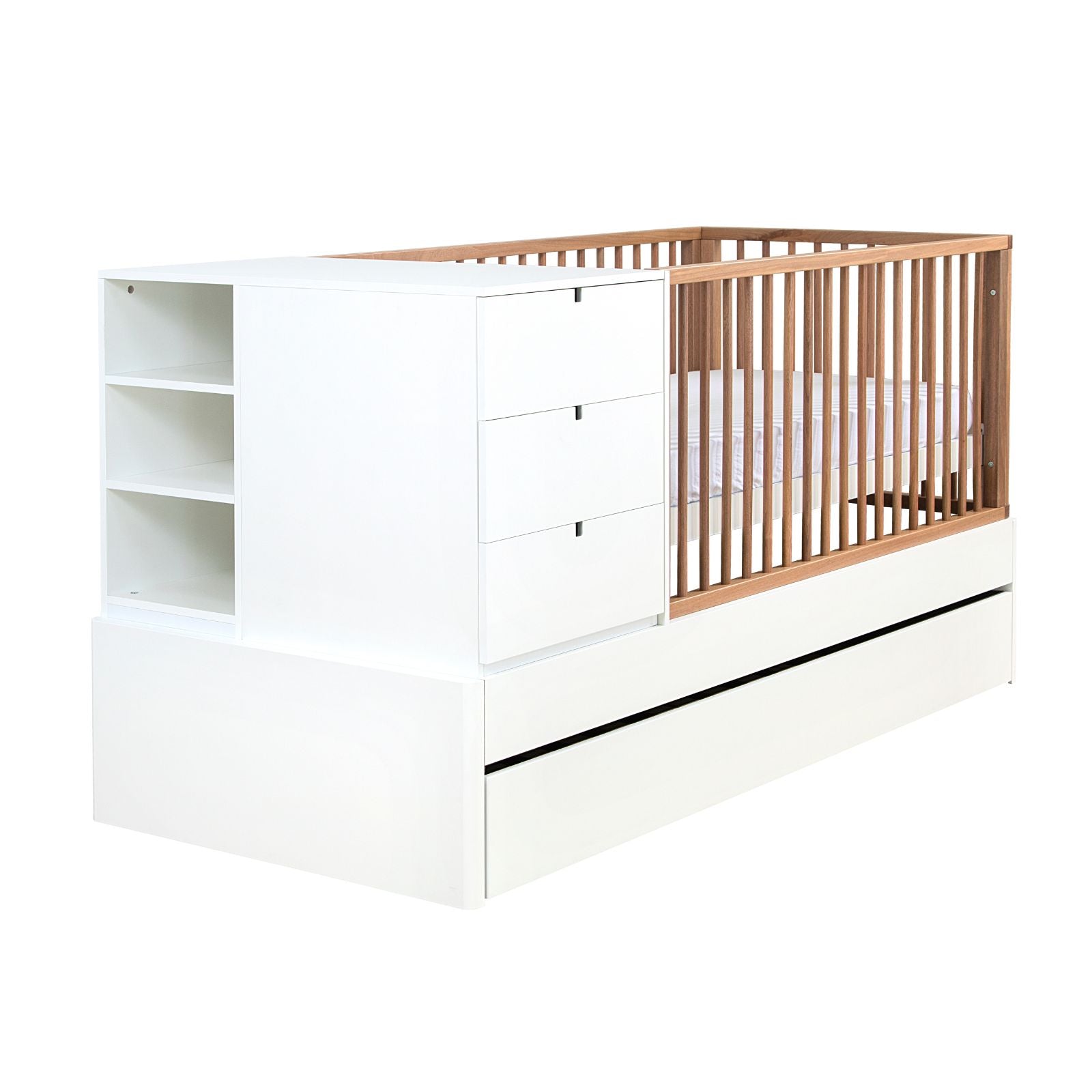 Berço Multiuso Encanto com Grade Natural ENC4100 - Sleeper Cor:Branco
