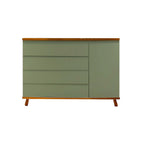 Cômoda Badá BAD-171 com 4 Gavetas e 1 Porta Pés Fixos - Kartoon Cor:Verde Natureza com Madeira