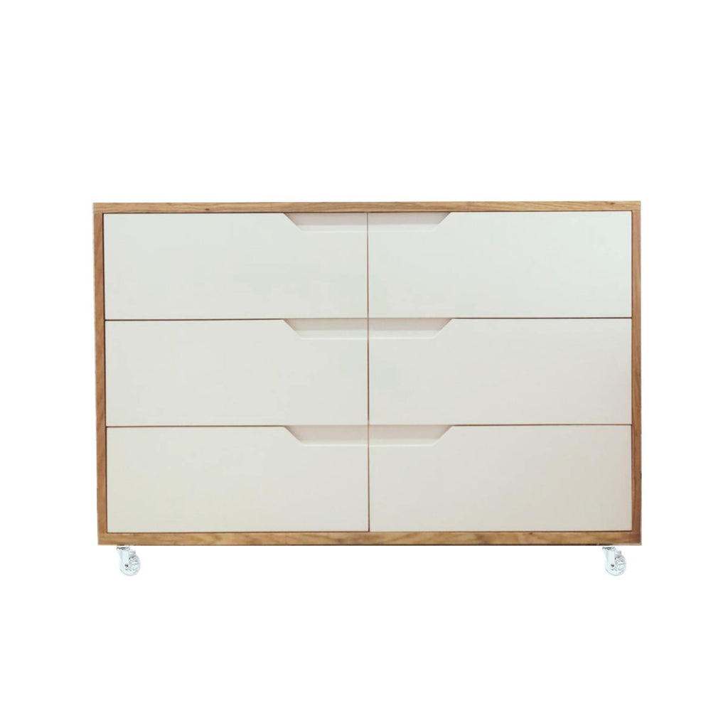 Cômoda Fases FAS-610 6 Gavetas Caixa em Jequitibá - Kartoon Cor:Frente de Gavetas Branco