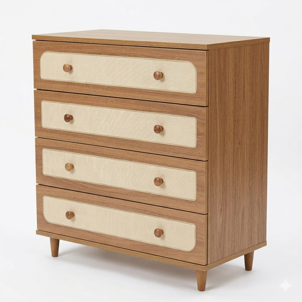 Cômoda Originale Madeira com Palha - Kartoon