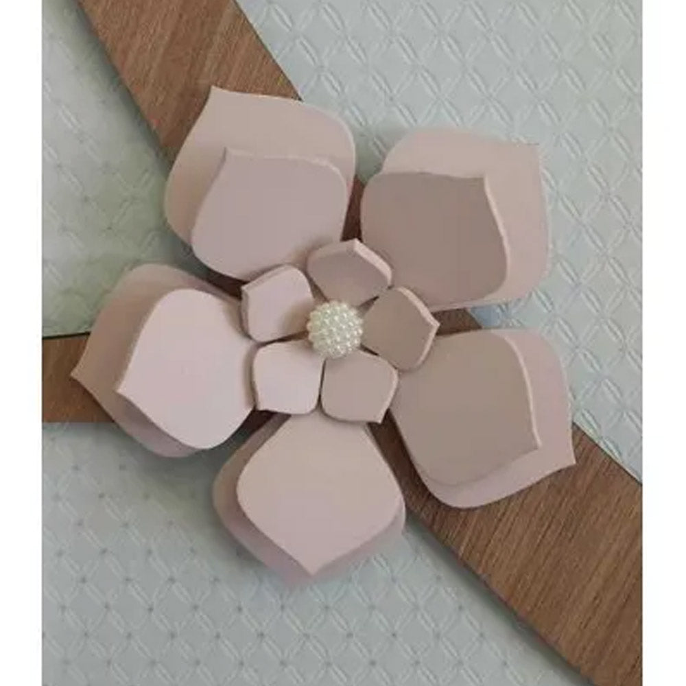 Kit Enfeite 4 Flores para Decoração de Parede - cor:Rosa